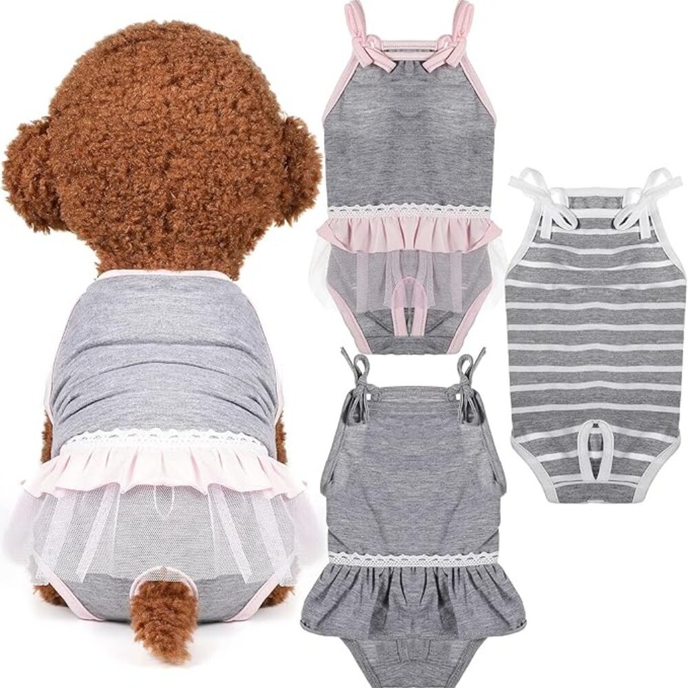 Reusable/Washable Female Dog/Puppy Sanitary Undies/Diapers w/ adjustable ties‎ S
